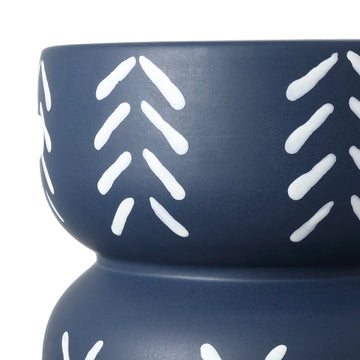 Zorgnar 18" Modern Bohemian Arrow Pattern Drum Indoor/Outdoor Garden Stool - JONATHAN Y